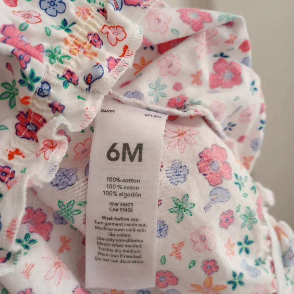 Floral Ruffle Romper Carter's 6m Cotton Snap Closure